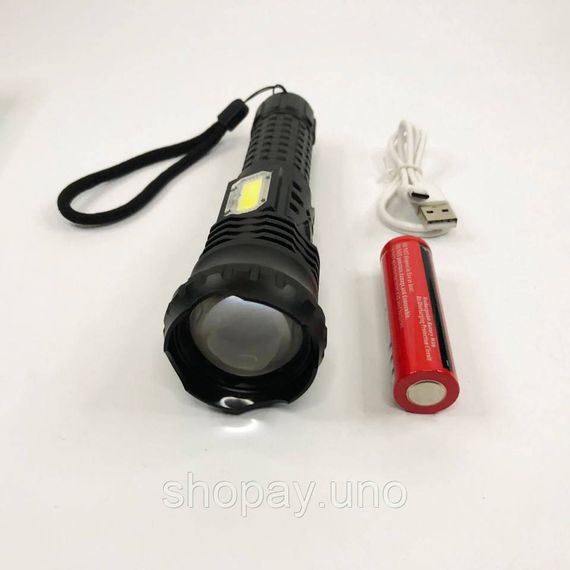 Портативний LED ліхтар на батареї Police, Ліхтарик на USB зарядкою для дому, Сильний ліхтарик AX-95 | Зображення 2