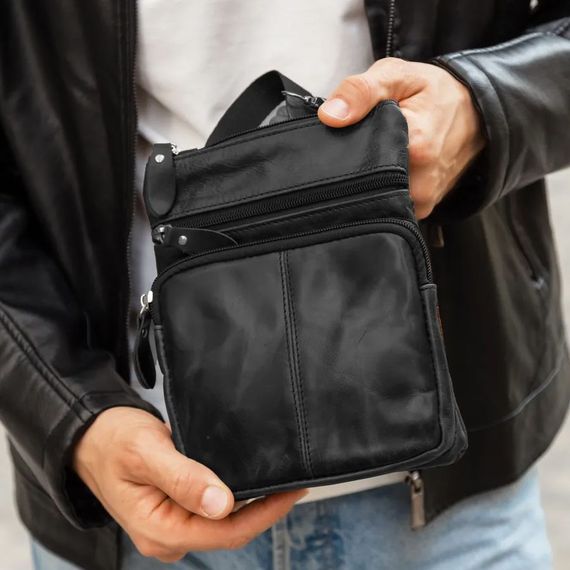 Чоловіча сумка з натуральної італійської шкіри флотар – 5 кишень, міцна фурнітура | Зображення 7