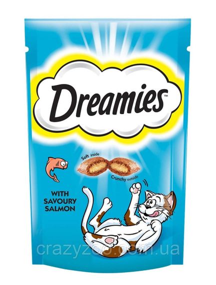 Ласощі для котів Dreamies Cat подушечки з лососем 60 г 037962