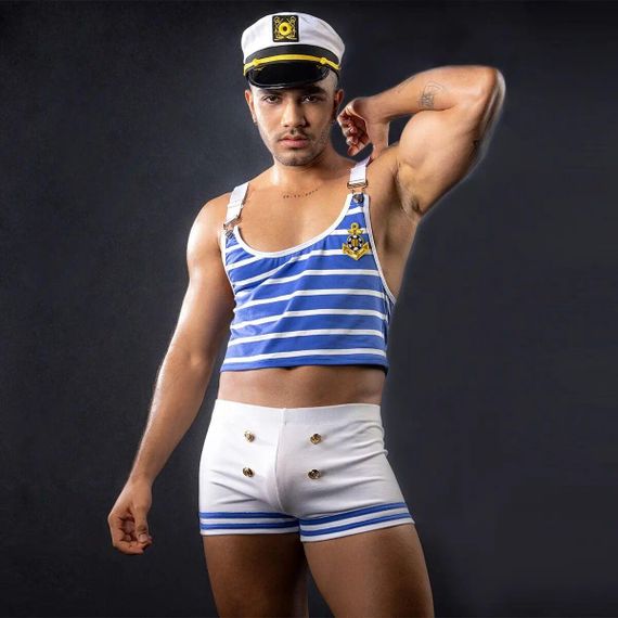 Еротичний костюм моряка JSY «Милашка Нік» One Size, топ, шорти, кепка sexstyle | Зображення 3