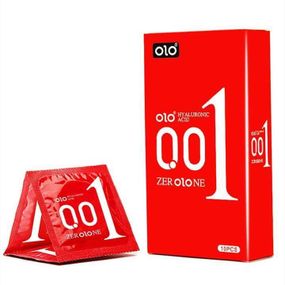 Презервативы пупырчатые ультратонкие Olo RED Foil 0.01 латексные 10 шт Прозрачный