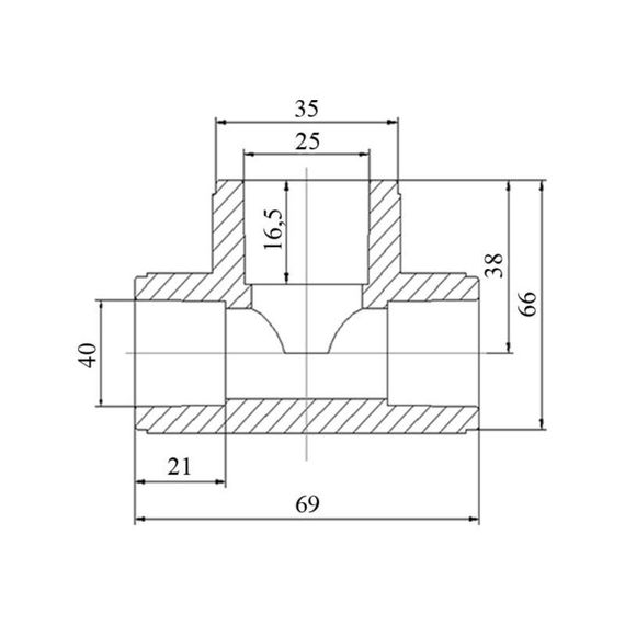 Трійник PPR Blue Ocean 40х25х40 редукційний | Зображення 1