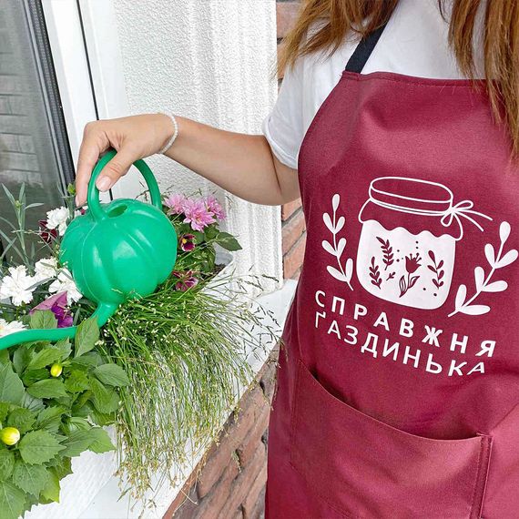 Фартук с надписью Справжня газдинька 75х51 см (FRT_23J003)