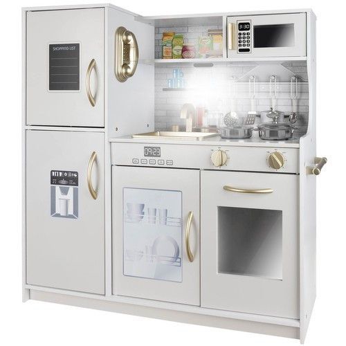 Дитяча дерев’яна кухня Kruzzel 22117 з посудом та LED-підсвічуванням, біла | Зображення 4