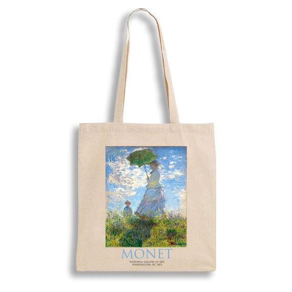 Екошопер BookOpt ВК4087 MONET Жінка з парасолькою бежевий | Зображення 1