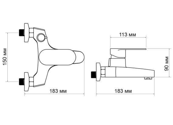Змішувач для ванни Lidz Tani 006, Chrome (k40) LDTAN006CRM44964 | Зображення 1