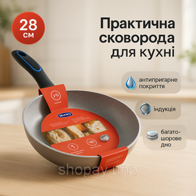 Практичная сковородка, Прочная сковородка с антипригарным покрытием, Сковорода глубокая алюминий JY-70