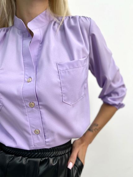 Женская легкая блуза из софта с рукавами на резинке GF4300 цвет сиреневый, размер 54/56 | Зображення 1