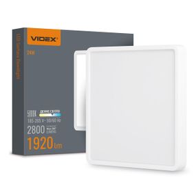 Світлодіодний світильник накладний квадрат VIDEX 24W 5000K White