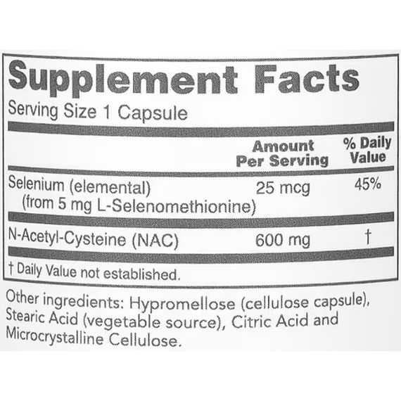 Ацетилцистеин Protocol for Life Balance NAC (N-Acetyl-Cysteine) 600 mg 100 Veg Caps | Зображення 1