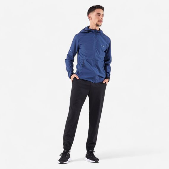 Штани чоловічі 100 Dry для бігу чорні - L / W34 L34