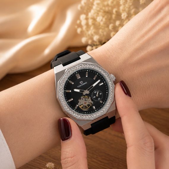 Наручний механічний годинник Forsining 8313 Black-Silver-Black | Зображення 8