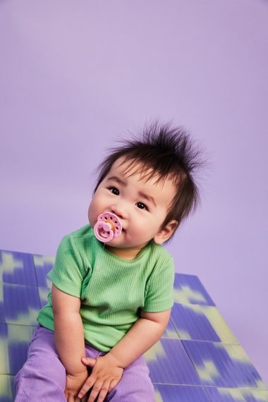 Соска пустушка Bibs 6-18 міс Boheme natural rubber кругла baby pink | Зображення 2