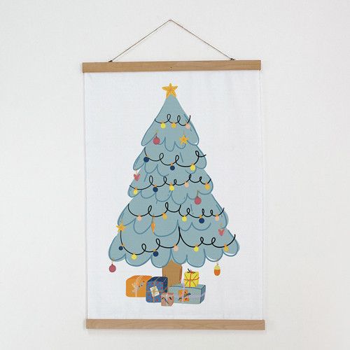 Тканинний постер на стіну Подарунки під ялинкою 60х93 см (TPSR_23NY011)