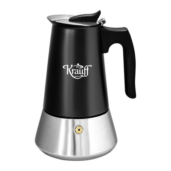 Кофеварка гейзерная из нержавеющей стали Krauff Spritzer 26-203-072, 450 мл (на 9 чашек), для дома и офиса