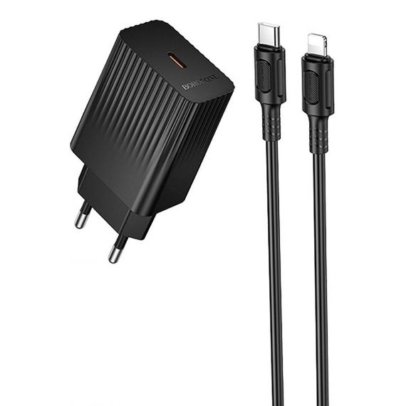МЗП Borofone BAS73A Source PD20W (1USB-C) + кабель Type-C to Lightning Black