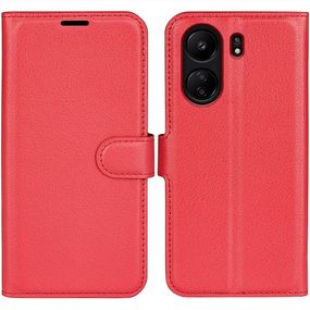 Чохол книжка з кишенями для карт на Xiaomi Redmi 13C / Poco C65 колір Червоний