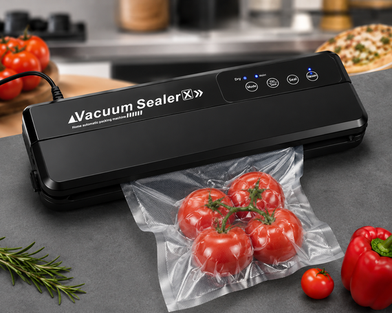 Вакууматор для їжі Vacuum Sealer X GY-F973 / Вакуумний пакувальник 110W 60 кПа + пакети | Зображення 1