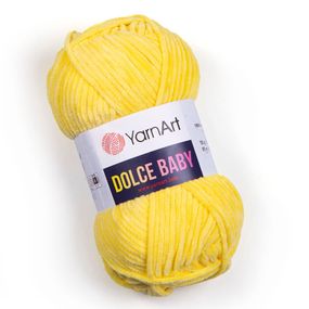 Пряжа YarnArt Dolce Baby 761 жовта ярнарт дольче бебі плюшева