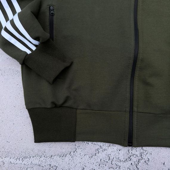 Кофта на блискавці Adidas хакі | Зображення 1