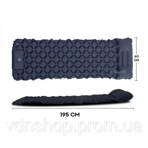 Туристический надувной матрас Каремат с подушкой со встроенным насосом 60 см на 190 см. Outdoor Sleeping | Зображення 3