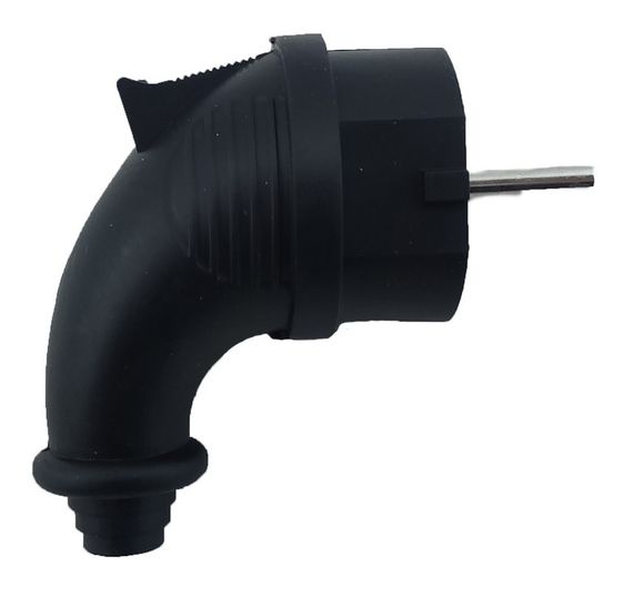Вилка каучуковая угловая с заземлением RUBBER IP44 Ny95000073 | Зображення 1