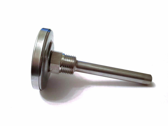 Термометр D 63 мм/350°С биметаллический трубчатый с гильзой погружной L-110 мм 1/2" PAKKENS Турция | Зображення 2