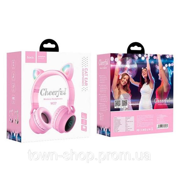 Беспроводные Bluetooth наушники HOCO W27, Pink, Box | Зображення 3