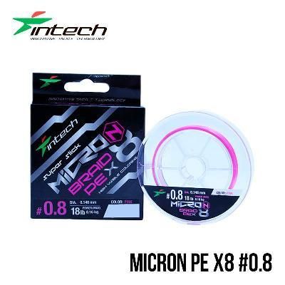 Шнур плетенный рыболовный Intech Интеч MicroN PE X8 200m 0.8 18lb / 8.16kg