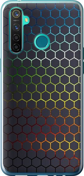 Чехол на Realme 5 Pro Переливающиеся соты "498u-1861-17620"