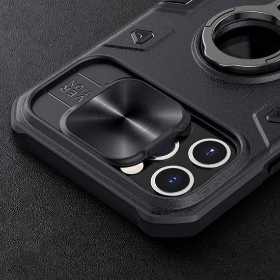 TPU+PC чохол Nillkin CamShield Armor (шторка на камеру) для Apple iPhone 12 Pro Max (6.7") Чорний | Зображення 4