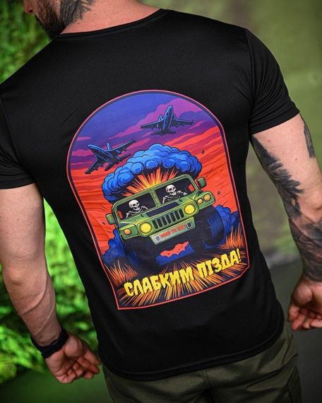 Тактична потоотводна футболка Не для слабких black ПП7709 | Зображення 3