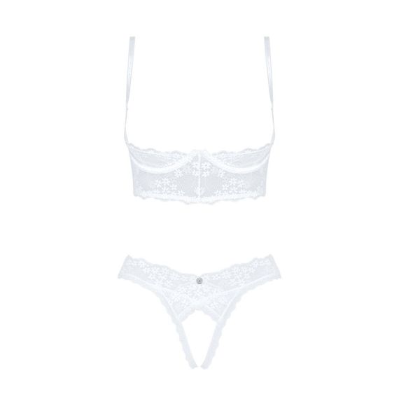 Эротический комплект Obsessive Heavenlly 2-pcs cupless set XL/2XL, открытая грудь, с доступом | Зображення 2