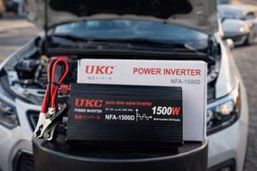 Автомобильный инвертор 1500 Вт, 12–220 В, 2×USB, чистый синус / Преобразователь напряжения / Инвертор для котла и техники