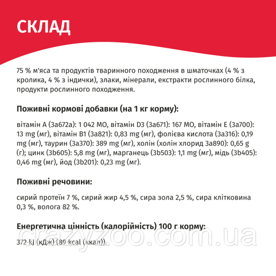 Влажный корм для котов Мяу рагу с кроликом и индейкой 85 г x 24 шт B2240901 | Зображення 2