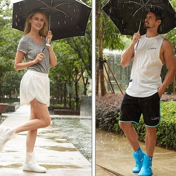 Бахилы силиконовые на обувь от воды и грязи 588 Белые XL