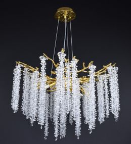 Люстра підвісна на 10 лампочок 27748 Золото 45-150х80х80 см.
