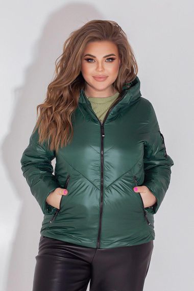 Жіноча демісезонна куртка, арт. 1008, темно зелений пляшка | Зображення 6