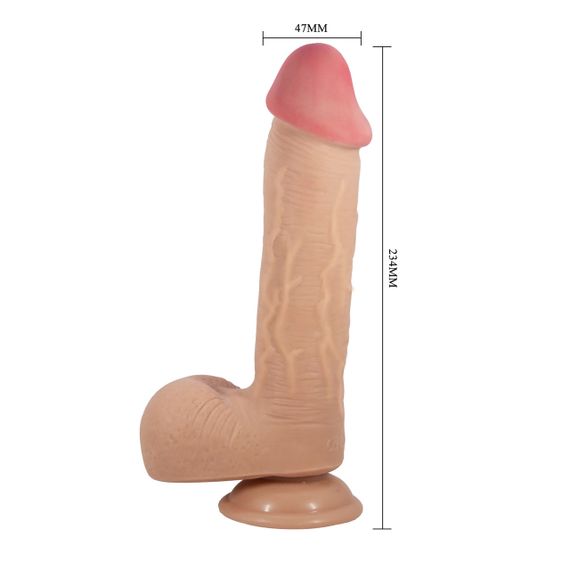 Фаллоимитатор BAILE - Sliding Skin 9,2'' Flesh Suction base TPR sexstyle | Зображення 5