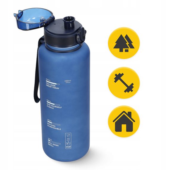 Пляшка для води спортивна 4FIZJO 1000 мл Blue (P-5905973403771) | Зображення 1