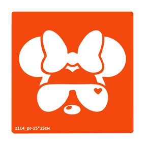 Трафарет для био-тату Минни Маус z114_pr-15*15см, размер 15х15см