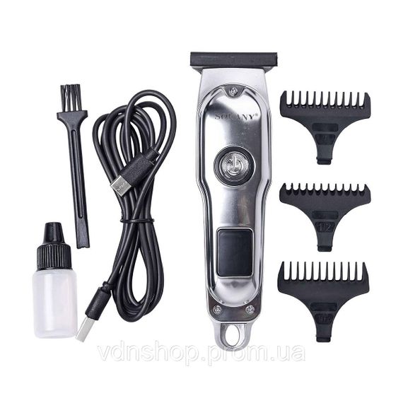 Машинка для стрижки 3 насадки Срібляста Sokany SK-LF-9988G | Зображення 6