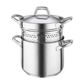 Пароварка 2-х уровневая Barazzoni Chef line 163049022 22 см 6 л серебристая