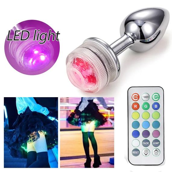 Металева анальна пробка зі світлодіодним підсвічуванням ( розмір L) | Зображення 5