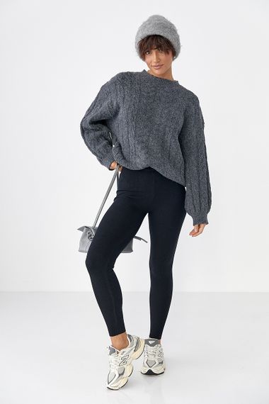 Жіночі трикотажні лосини - чорний цвет, ONE SIZE (є розміри) | Зображення 2