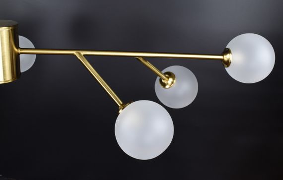 Люстра стельова на 9 лампочок 27067 Латунь 42-72х110х110 см. | Зображення 3