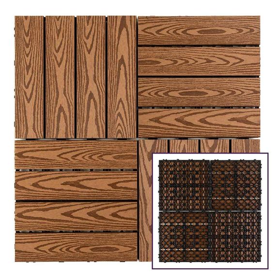 Композитная плитка WPC золотой дуб 30*30CM*2СM (D) SW-00001706 | Зображення 5