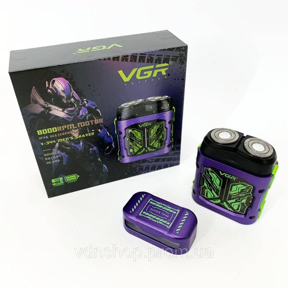 Портативна чоловіча бритва на акумуляторі VGR V-344, Чоловіча вологостійка електробритва UX-24