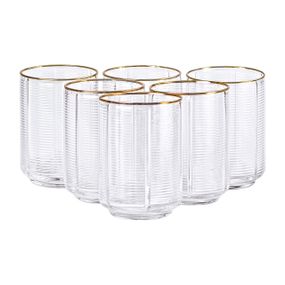 Набор из 6 стаканов, 450 мл, для лимонада, воды, сока и коктейлей HP-16-11