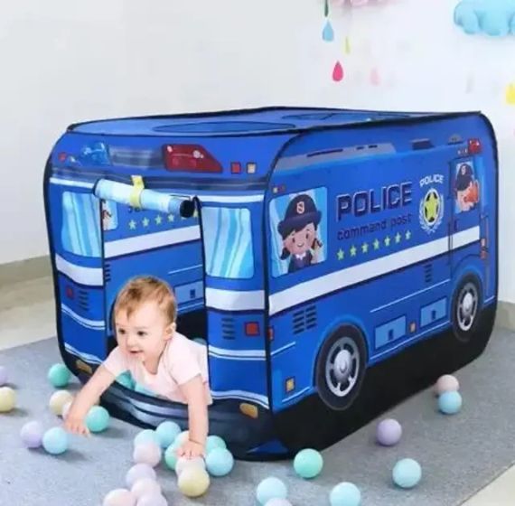 Синяя Полицейский автобус Детская игровая палатка TK Group TENT 110 х 70 х 70 см в сумке